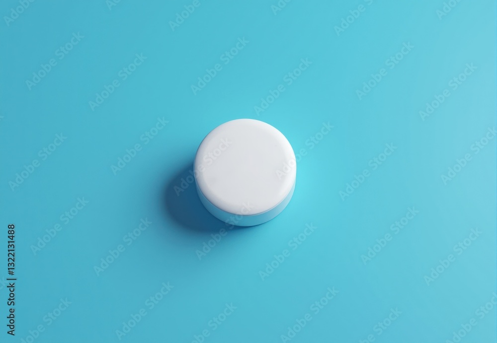 White Cylinder on Light Blue Background White Cylinder on Light Blue Background