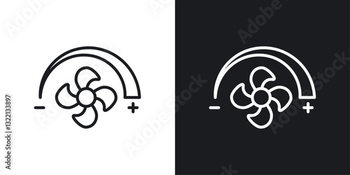 Adjustable speed icons set in black and white stroke lines