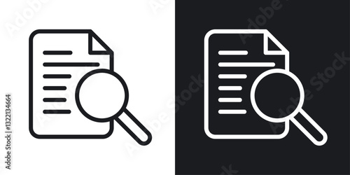 Case studies icons set in black and white stroke lines