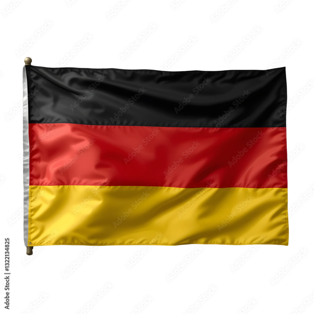 PNG German Flag Waving Isolated on White Background for National and Patriotic Designs PNG German Flag Waving Isolated on White Background for National and Patriotic Designs