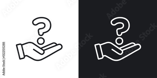 Curiosity icons set in black and white stroke lines