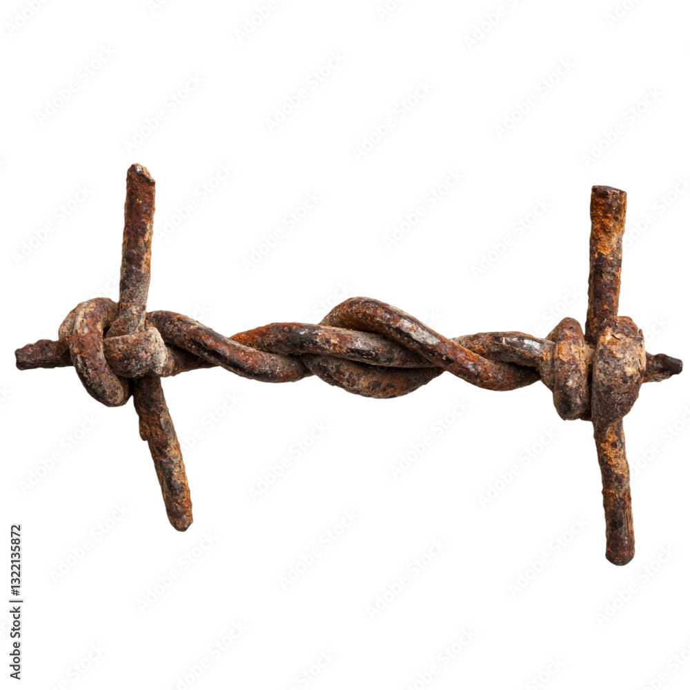 Rusty barbed wire detail close up aged texture Rusty barbed wire detail close up aged texture