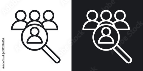 Hiring icons set in black and white stroke lines