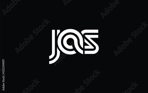 JAS Creative Unique Modern Letter Logo Design. Stylized logo featuring a unique letter design, presenting abstract minimalist aesthetics and modern appeal.