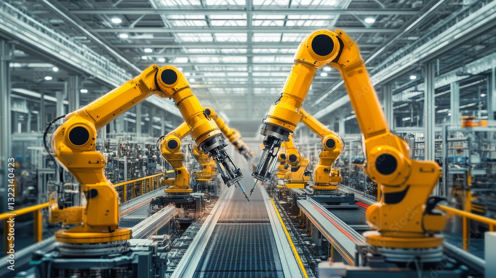 Flat manufacture robotic arm. Automatic robot arms, production machine auto factory conveyor industrial science equipment hand. Electronics manufacturing robots armed hands vector isolated icon set Flat manufacture robotic arm. Automatic robot arms, production machine auto factory conveyor industrial science equipment hand. Electronics manufacturing robots armed hands vector isolated icon set