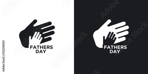 World fathers day icons set in black and white stroke lines