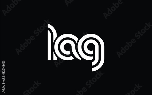 LAG Creative Unique Modern Letter Logo Design. Stylized logo featuring a unique letter design, presenting abstract minimalist aesthetics and modern appeal.