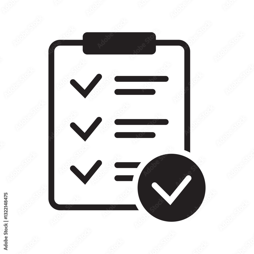 Clipboard icon. Clipboard with check mark icon. Clipboard icon. Clipboard with check mark icon.