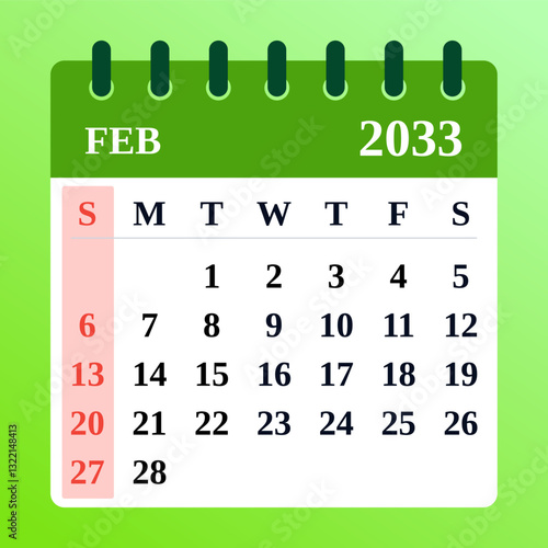 Calendar Feb 2033. February is filled with love, warmth, and romance. Celebrate Valentine’s Day, cherish special moments, and spread affection all around