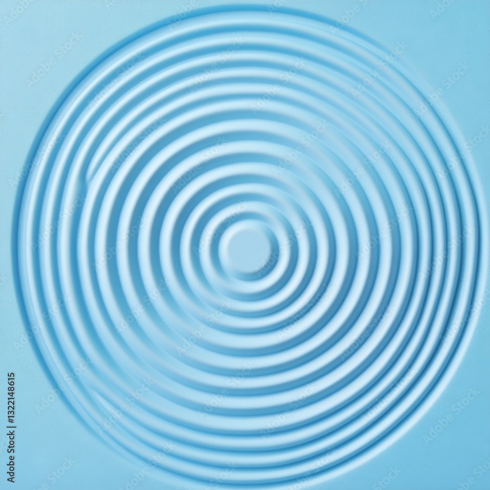 Concentric ripples on clear blue water surface creating serene patterns Concentric ripples on clear blue water surface creating serene patterns