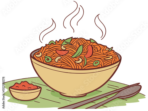 Jollof Rice Vector Art Illustration