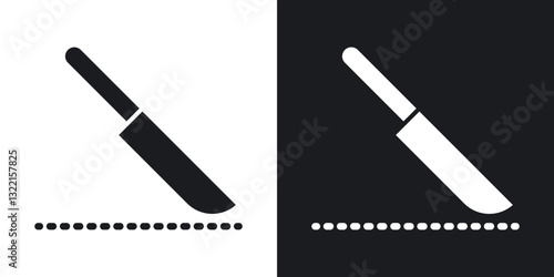 Scalpel icons in solid black and white colors
