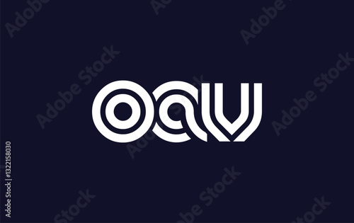 OAV Creative Unique Modern Letter Logo Design. Stylized logo featuring a unique letter design, presenting abstract minimalist aesthetics and modern appeal.