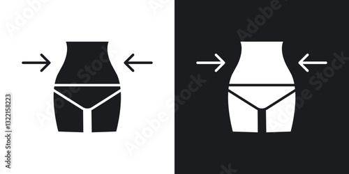 Women waist icons in solid black and white collection