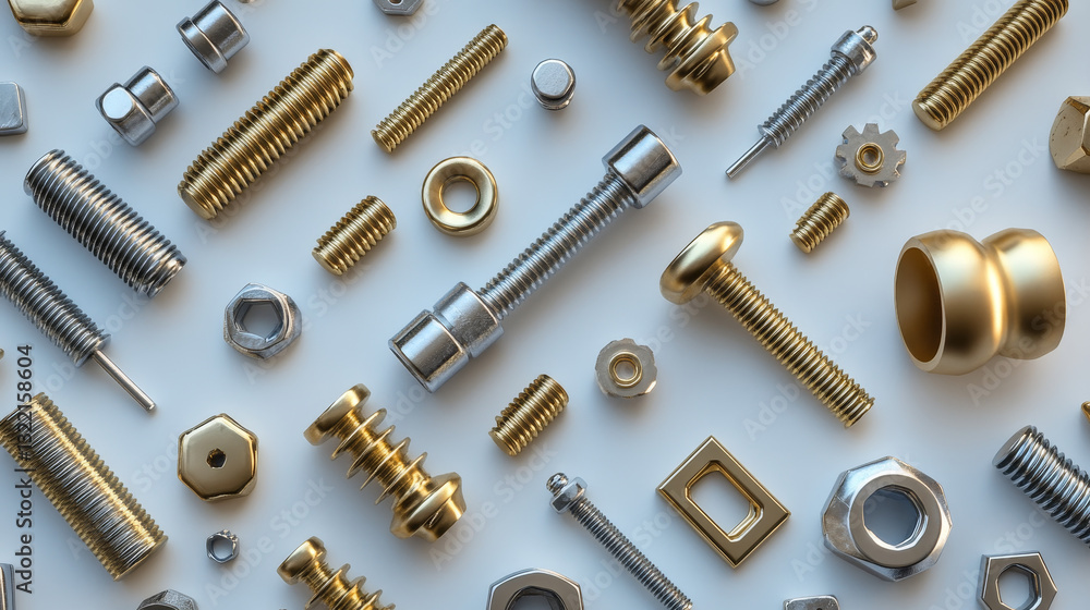 Gold and metal screw, rivet and bolt heads top view. 3d brass and steel nail, buttons, hexagon and circle shaped nuts with thread vector set. Illustration of screw gold and silver nuts to fix Gold and metal screw, rivet and bolt heads top view. 3d brass and steel nail, buttons, hexagon and circle shaped nuts with thread vector set. Illustration of screw gold and silver nuts to fix
