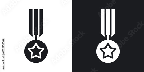 Veteran icons in solid black and white collection