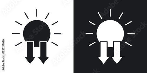 UV icons in solid black and white collection