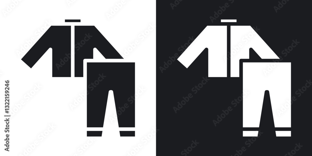 Tracksuit icons in solid black and white collection Tracksuit icons in solid black and white collection