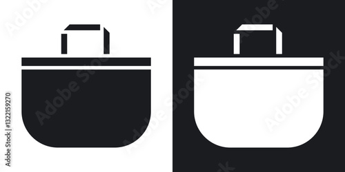 Tote bag icons in solid black and white collection