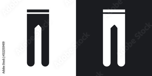 Tights icons in solid black and white collection