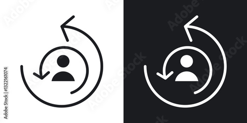 Scrum master icons in solid black and white collection