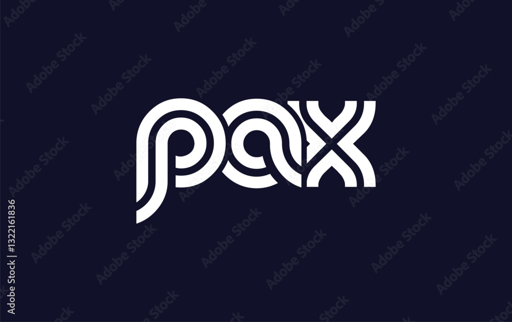Obraz premium PAX Creative Unique Modern Letter Logo Design. Stylized logo featuring a unique letter design, presenting abstract minimalist aesthetics and modern appeal.