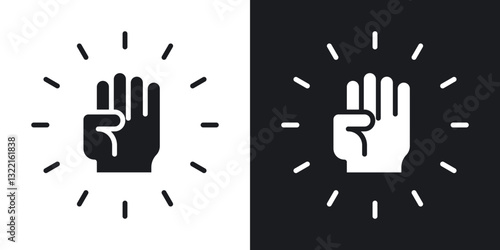 Rebellion icons in solid black and white collection