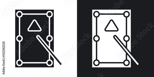 Pool table icons in solid black and white collection