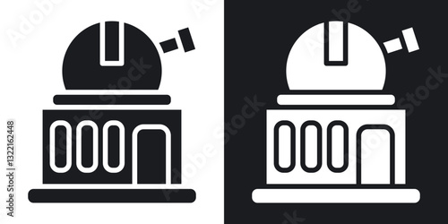 Planetarium icons in solid black and white collection