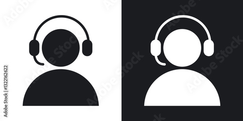 Personal assistant icons in solid black and white collection