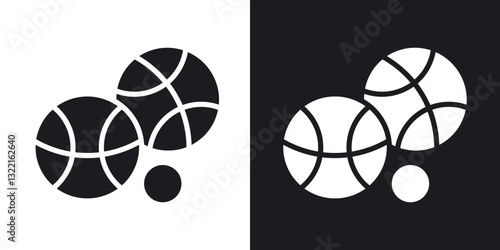 Petanque icons in solid black and white collection