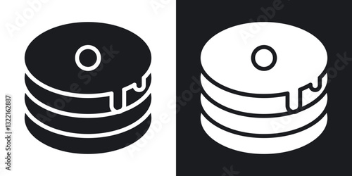 Pancake icons in solid black and white collection