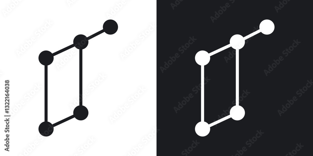 Lyra Constellation icons in solid black and white collection Lyra Constellation icons in solid black and white collection