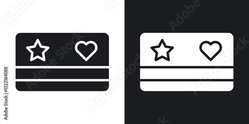 Loyalty card icons in solid black and white collection