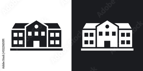 Institute icons in solid black and white collection