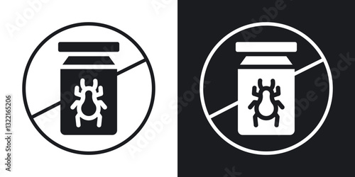 Insecticide icons in solid black and white collection