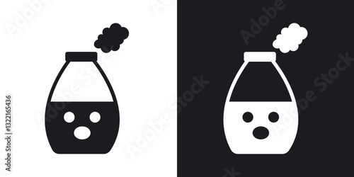 Humidifier icons in solid black and white collection
