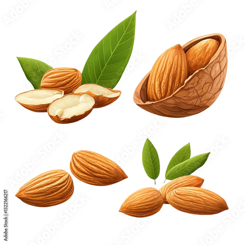 Delicious almonds in shell and out healthy snack tempting treat