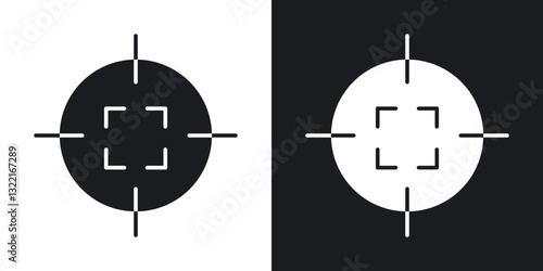 Focus icons in solid black and white collection