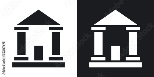 Federal agency icons in solid black and white collection