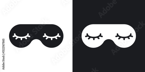 Eye mask icons in solid black and white collection
