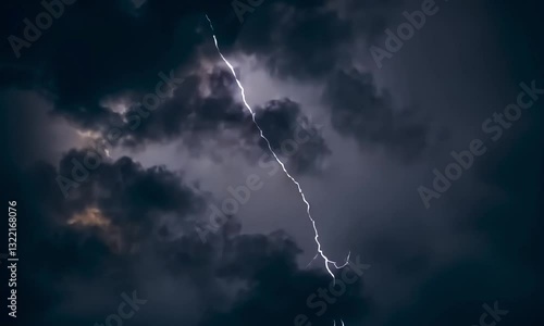   a lightning strike in the sky