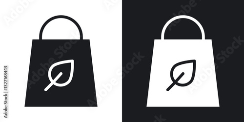 ECO bag icons in solid black and white collection