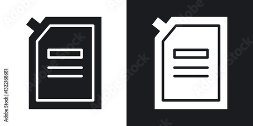 Doy pack pouch icons in solid black and white collection