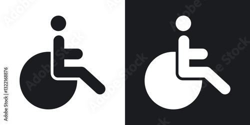 Disabled icons in solid black and white collection