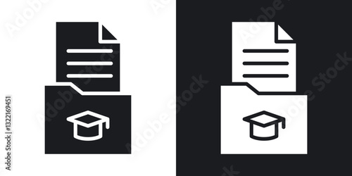 Curriculum icons in solid black and white collection