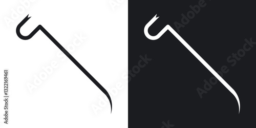 Crowbar icons in solid black and white collection