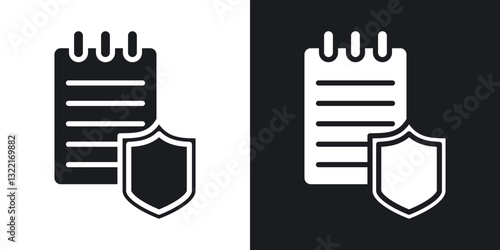 Contract coverage icons in solid black and white collection