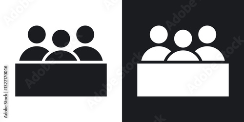 Committee icons in solid black and white collection