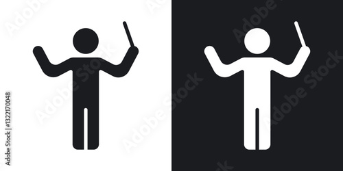 Conductor icons in solid black and white collection